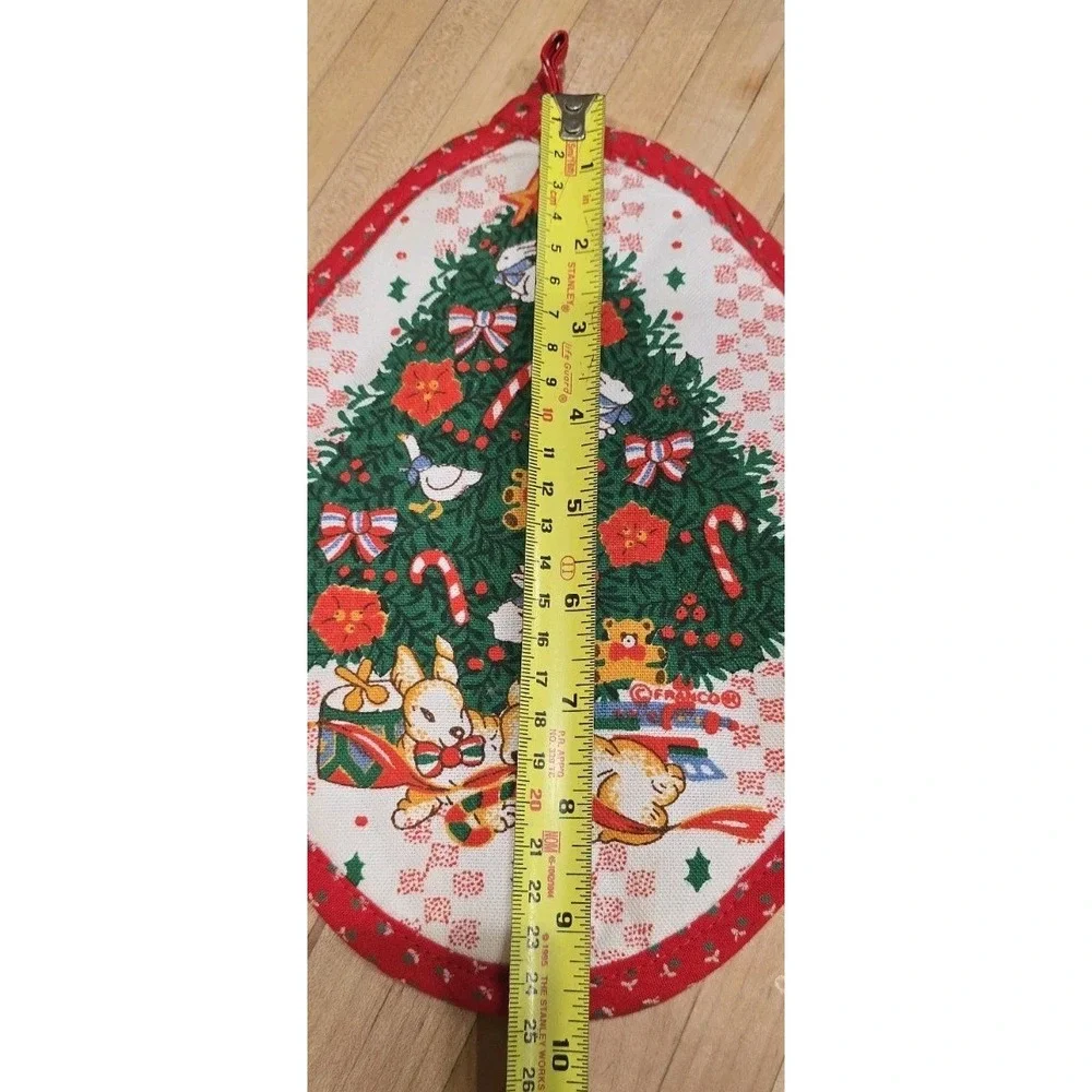 New VTG 90 Christmas hot pot holder Kitschy kitchen decor Reversible Cottagecore